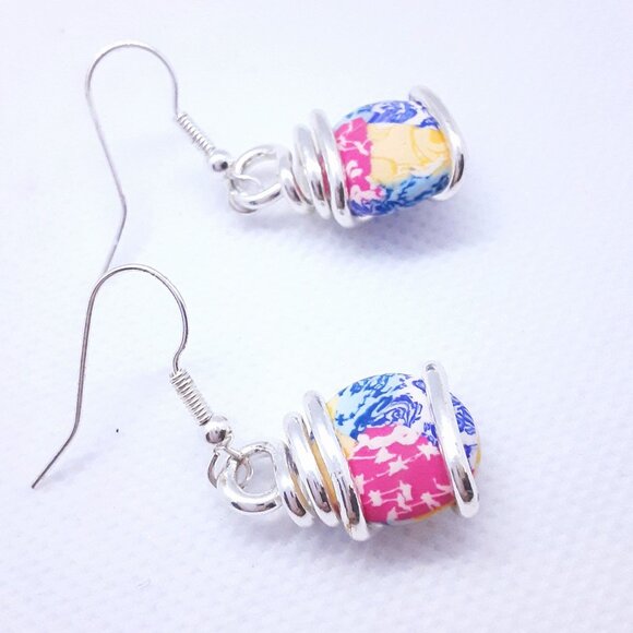 Vibrant colorful Viva Bead drop earrings.  60% off Retail Pricing!! - Picture 3 of 6